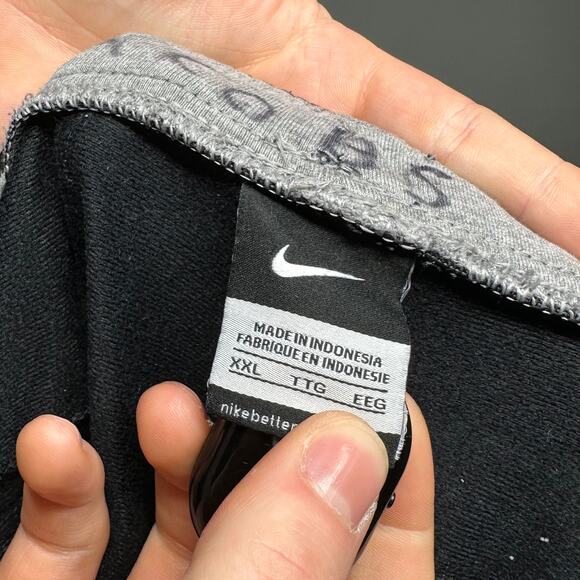 Vintage Y2K Nike Sweatpants Mens 2XL Relaxed Jet Black Polyester White Swoosh - Picture 4 of 4